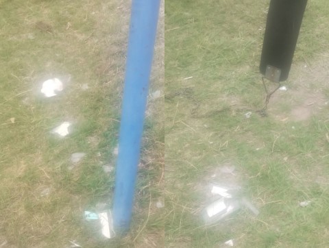 Malestar de una vecina por el estado de una plaza céntrica que dejó a su hijo herido