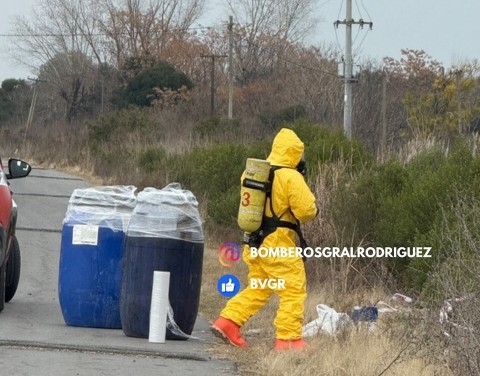 Bomberos rodriguenses acudieron a un alerta por materiales peligrosos en Ruta 6