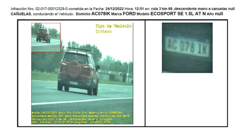 Una vecina rodriguense inici&oacute; una demanda judicial en Ca&ntilde;uelas por irregularidades en fotomultas