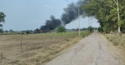 Incendio en un galpón de la zona industrial de Cina Cina