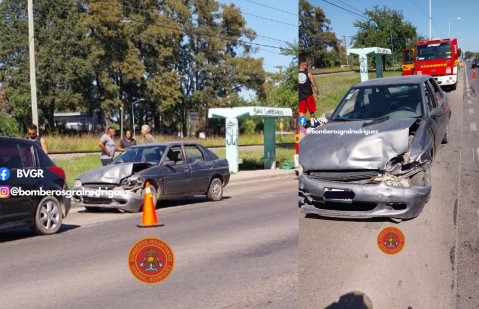 Una mujer y un nene terminaron heridos tras choque de autos sobre Ruta 7