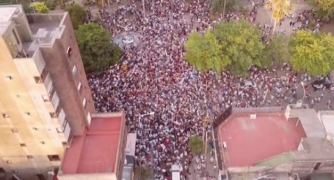Video: el festejo en General Rodríguez por el triunfo de la Selección, desde distintos ángulos