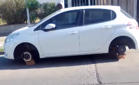 Roba ruedas volvieron a atacar un vehículo en la zona céntrica de General Rodríguez