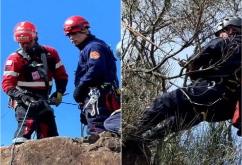 Video: así se entrenaron en el rescate con cuerdas algunos bomberos rodriguenses