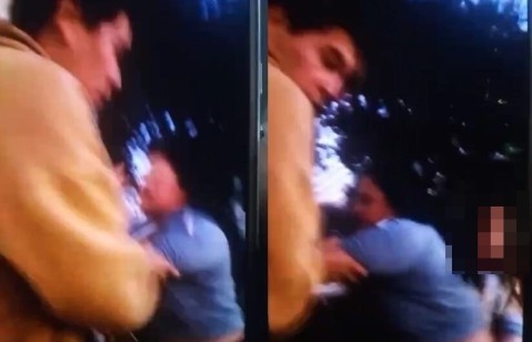 Video: discusión y brutal golpiza a una mujer en una parada de colectivos del centro de General Rodríguez