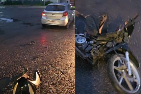 Un motociclista sufrió lesiones tras un choque con un auto en Ruta 28 y avenida Balbín