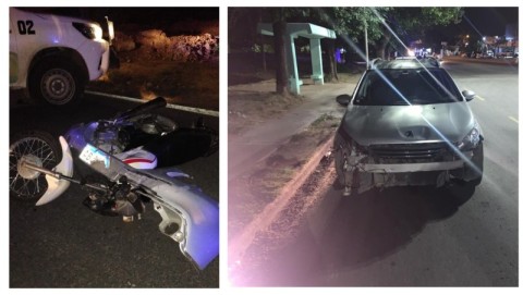 Choque en Ruta 7 dejó a un joven motociclista hospitalizado