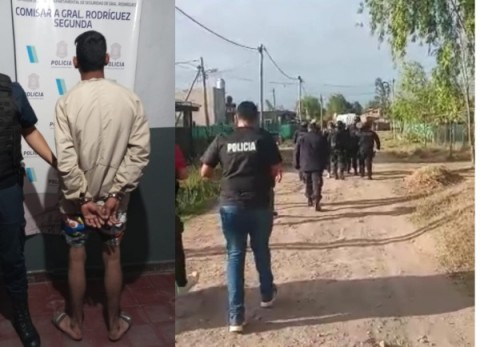 La Policía irrumpió en una casa de Agua de Oro y detuvo a un joven buscado por la Justicia