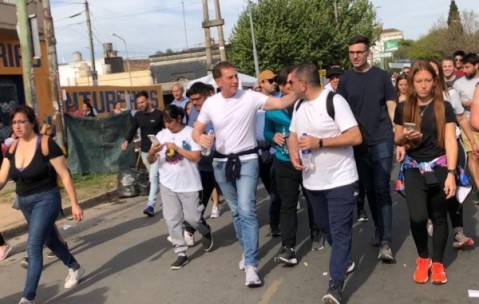 Diego Santilli pasó por General Rodríguez en la Peregrinación a Luján