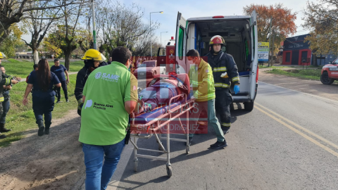 Choque de motos en la Ruta 7 y tres heridos que debieron ser hospitalizados