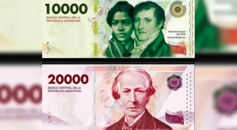 Desde cuándo comienza la circulación de los billetes de $10.000 y $20.000