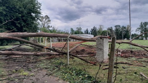 El Polideportivo, otro de los lugares devastados por el temporal en General Rodríguez