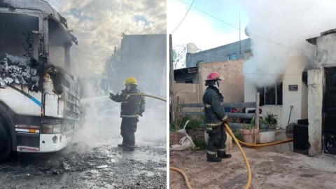 Semana de incendios: dos camiones y una casa