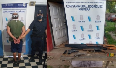 Le disparó a su vecina, lo arrestaron y hallaron un arsenal en su casa