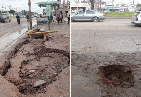 Enojo de los vecinos de Malvinas por una obra de cloacas que genera riesgos para peatones y autos