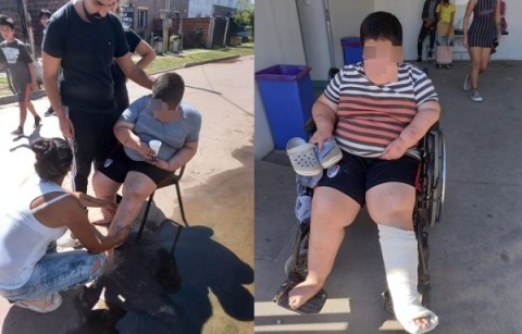 Bicentenario: un nene con discapacidad sufrió un accidente en una esquina con agua estancada