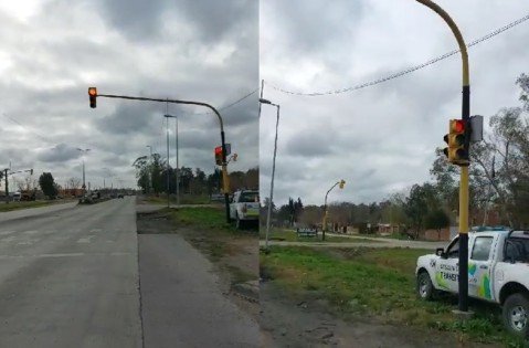 Finalmente se reparó el semáforo de la Ruta 24 que había generado reclamos de los vecinos por accidentes