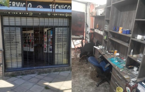 Barretearon la puerta y desvalijaron un local en el centro de General Rodr&iacute;guez