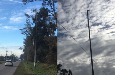 Siguen los robos de luminarias: se llevaron las luces de un importante tramo de la Ruta 24