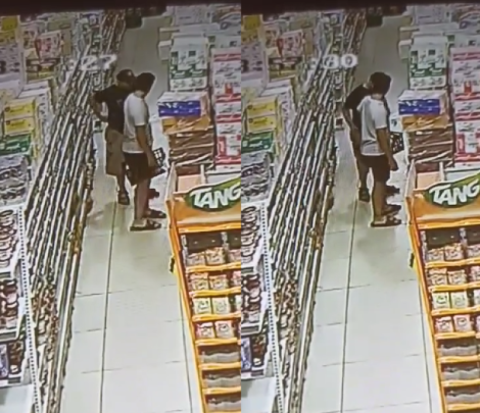 Atrapados por las cámaras hurtando mercadería en un supermercado