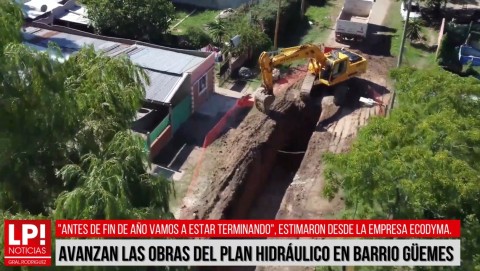 Avanzan las obras del Plan Hidráulico en barrio Güemes: para cuándo calculan terminarlas