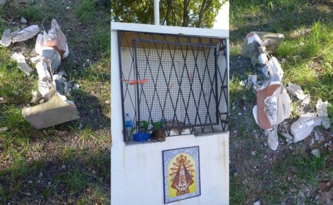 Vandalizaron por segunda vez una estatuilla religiosa en barrio Granaderos