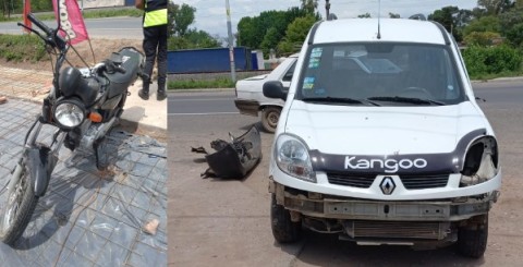 Otro violento choque en Ruta 7 a la altura de la parada "La Anunciata" dejó a un motociclista herido
