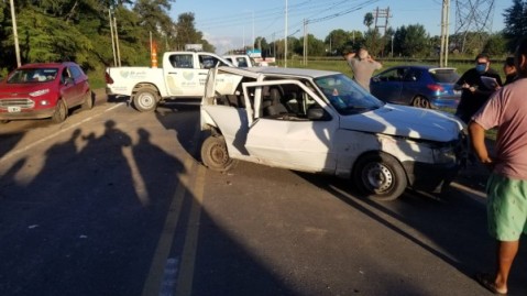 Una joven debió ser hospitalizada tras un choque múltiple en Ruta 7
