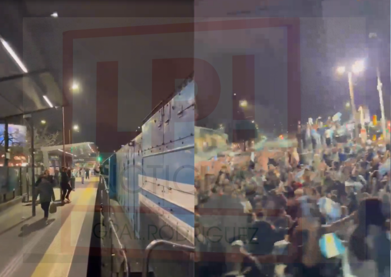 Video: la formaci&oacute;n di&eacute;sel del Tren Sarmiento que tambi&eacute;n vibr&oacute; al ritmo de la "Scaloneta"