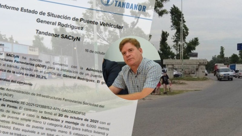 Codini aseguró que “están terminados” los módulos para el puente Las Latas: ¿por qué sigue parada la obra?