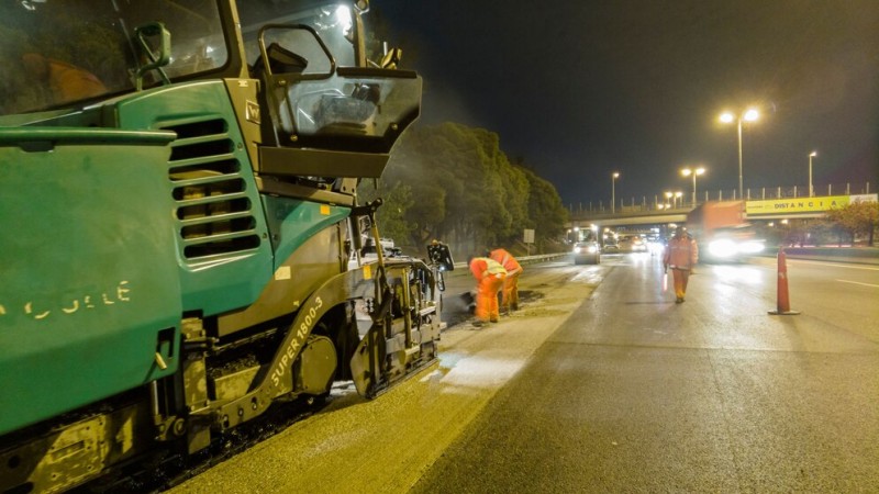 Un acceso a la autopista, cerrado en el tramo de General Rodríguez durante esta noche y parte de la madrugada
