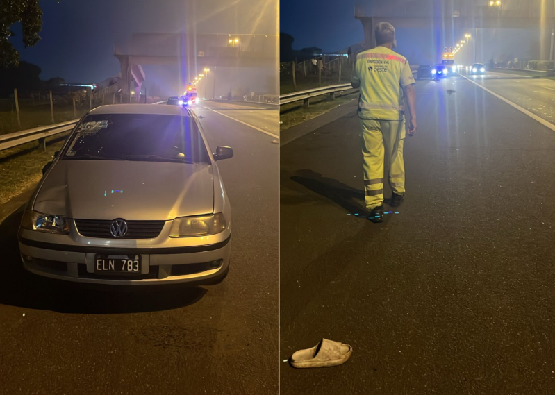 Grave accidente nocturno en la Autopista: un joven fue trasladado de urgencia al Hospital Vicente L&oacute;pez