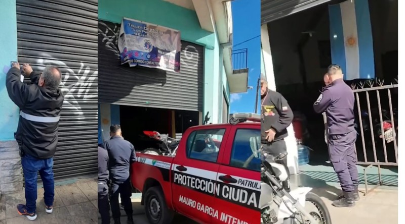 Operativo municipal terminó con la clausura de un taller y una causa penal a sus dueños