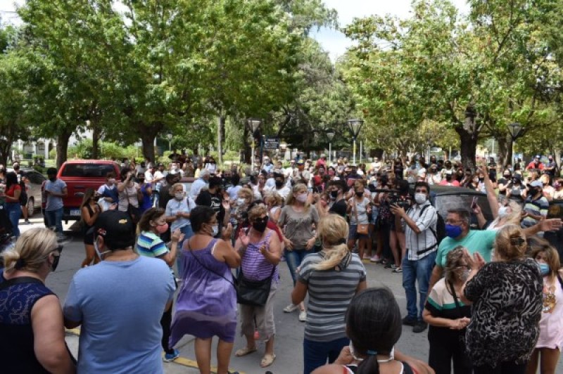 La marcha de ayer en la plaza 